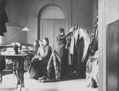 Wardrobe staff and workshop at the Royal Opera House, 1901  (Ref: ROH/SAC/1/57) 